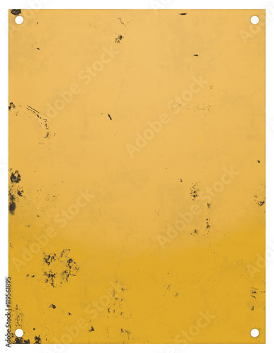 Blank Worn Yellow Caution Sign
