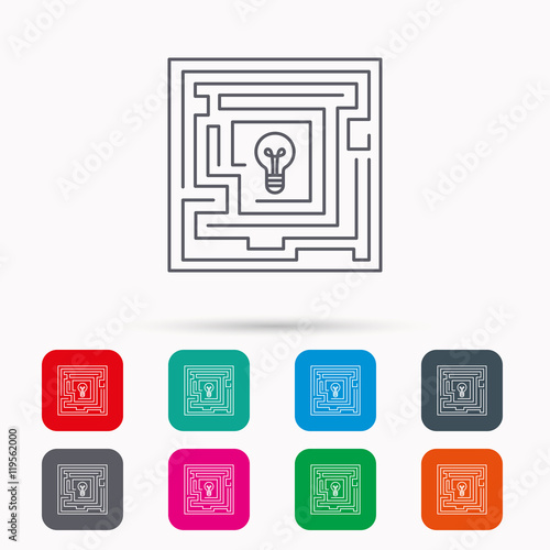Labyrinth icon. Problem challenge sign.