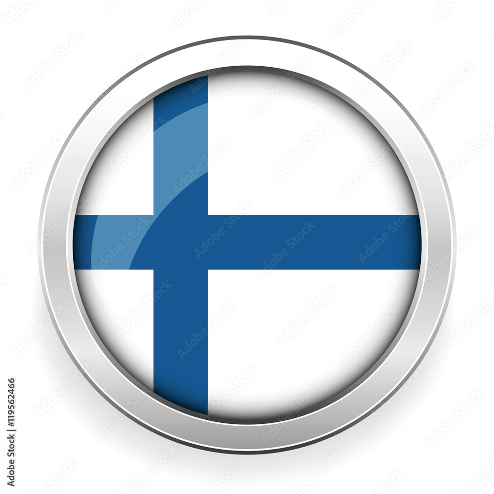 Finland flag button vector