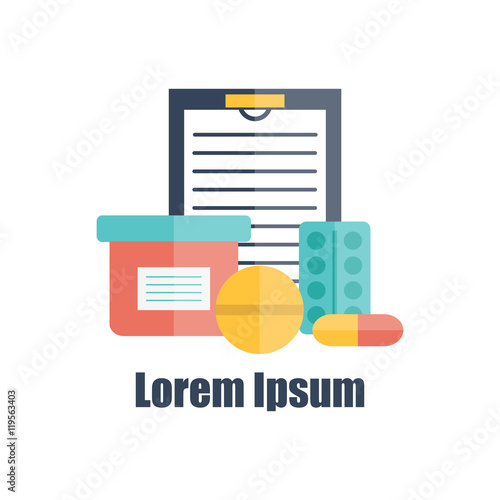 Vector flat medicine pills