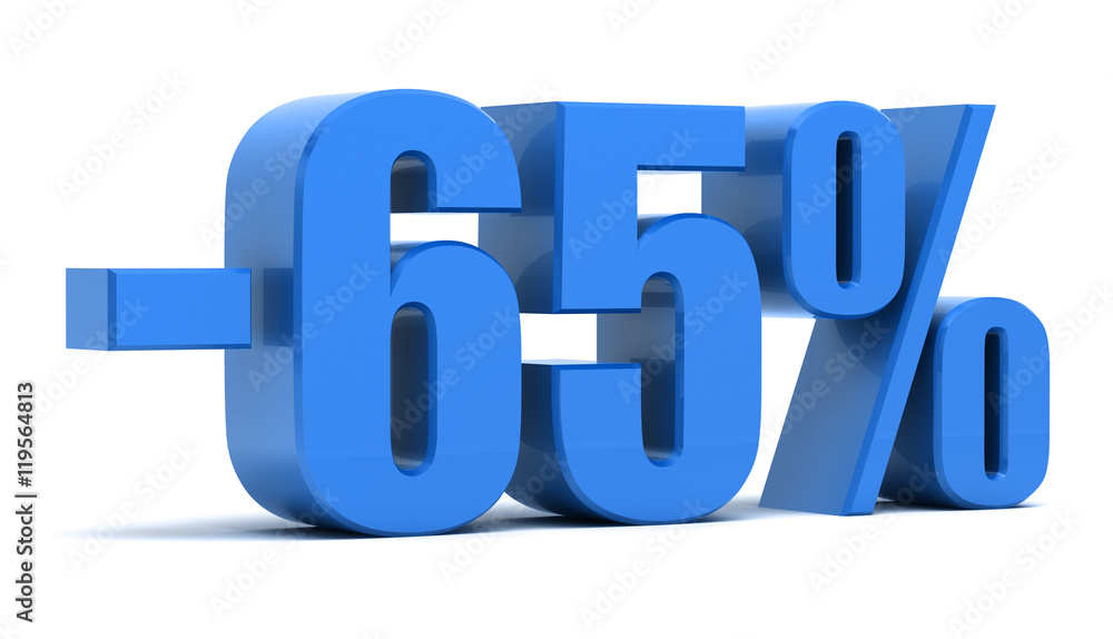 65 percent discount 3d text 65 percent discount 3d text