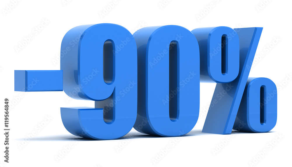 90 percent discount 3d text 90 percent discount 3d text