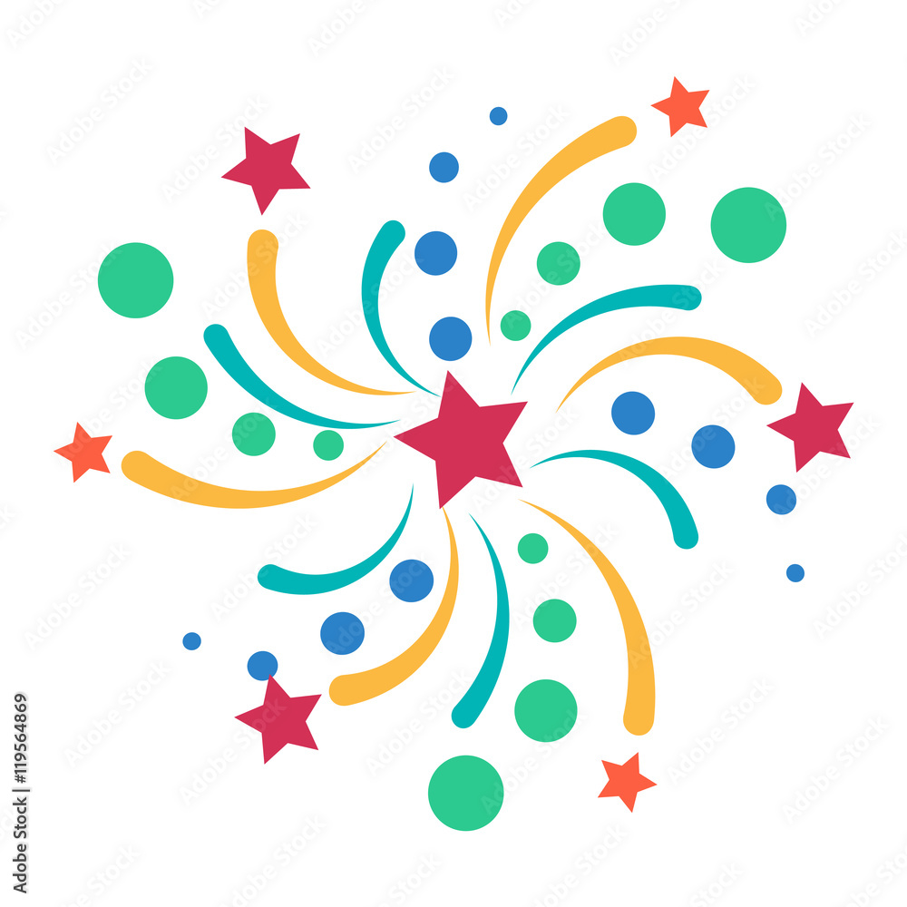 Fireworks vector icon isolated