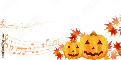 ハロウィン　かぼちゃ　紅葉　背景