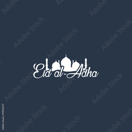 Beautiful text design of Eid Al Adha mubarak. vector illustratio photo