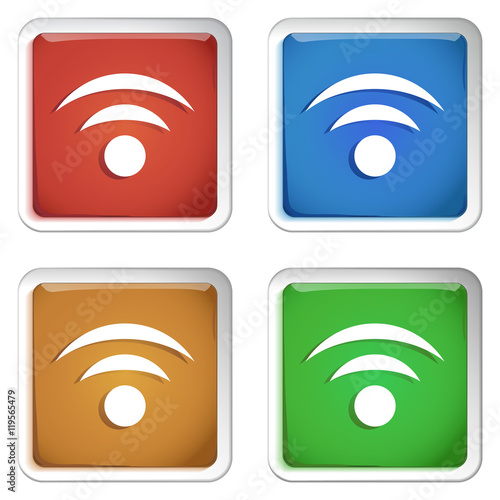 ikona kwadratowy plastikowy przycisk wektor