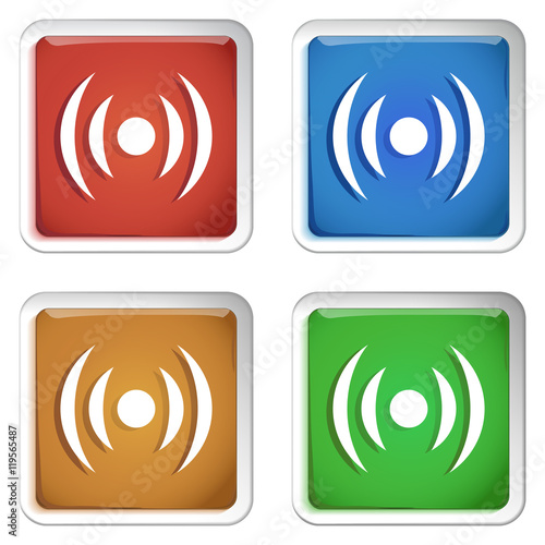 ikona kwadratowy plastikowy przycisk wektor