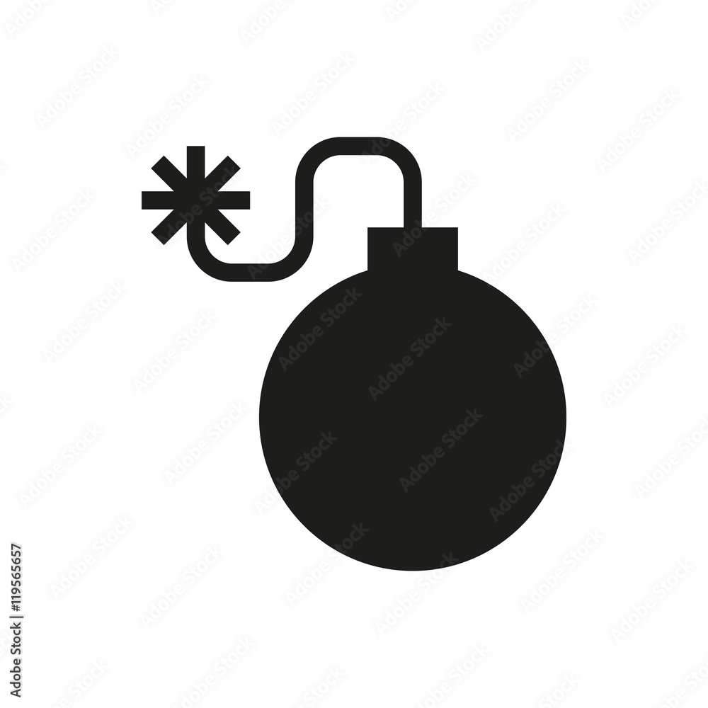 bomb icon on white background bomb icon on white background