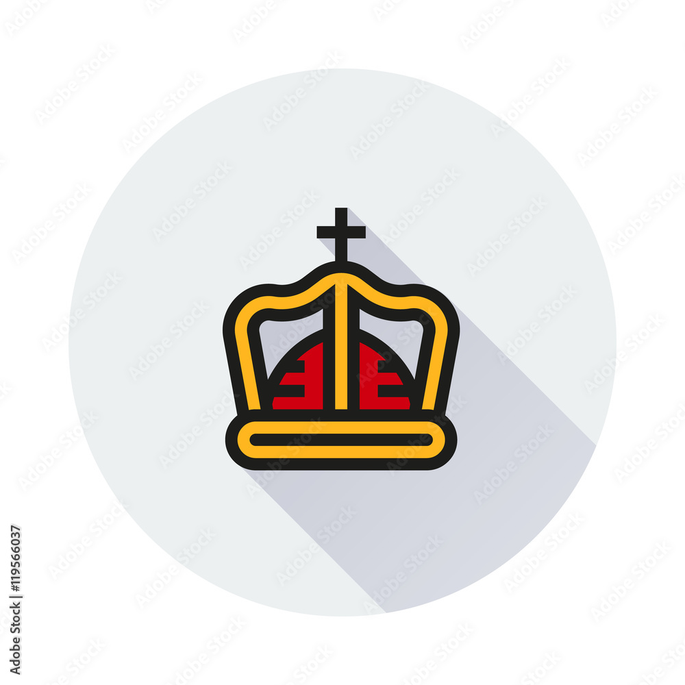 Obraz premium crown icon on round background