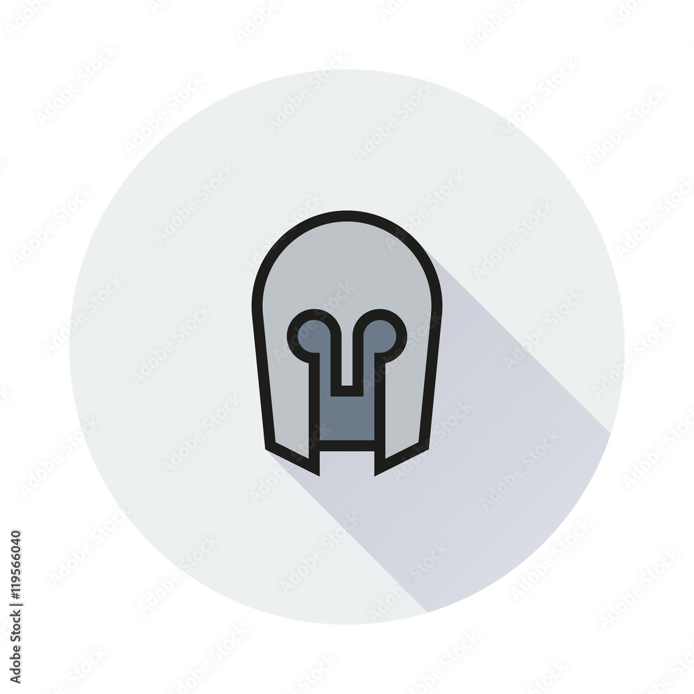 medieval helmet icon on round background medieval helmet icon on round background