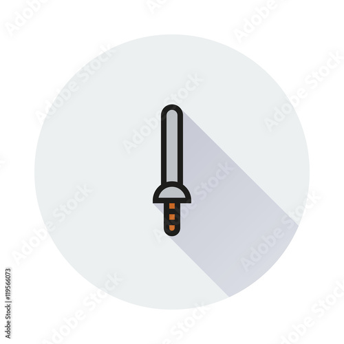 Sword icon on round background