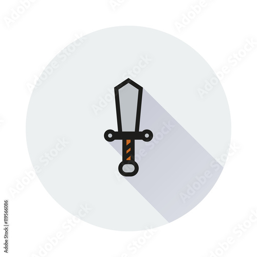 Sword icon on round background