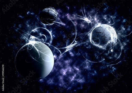 Fototapeta Naklejka Na Ścianę i Meble -  Planets and nebula outer space