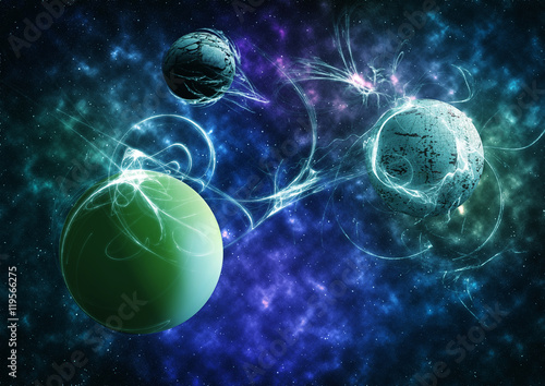 Fototapeta Naklejka Na Ścianę i Meble -  Planets and nebula outer space