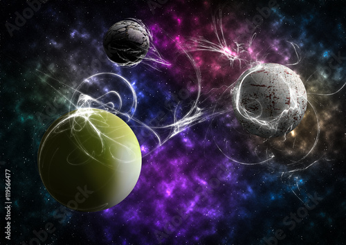 Fototapeta Naklejka Na Ścianę i Meble -  Planets and nebula outer space