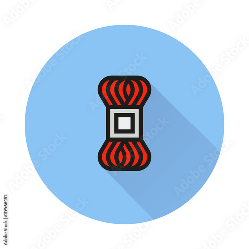 skein fleece yarn icon on round background
