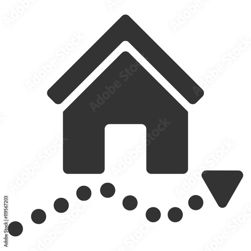 Realty Trend icon. Vector style is flat iconic symbol, gray color, white background.