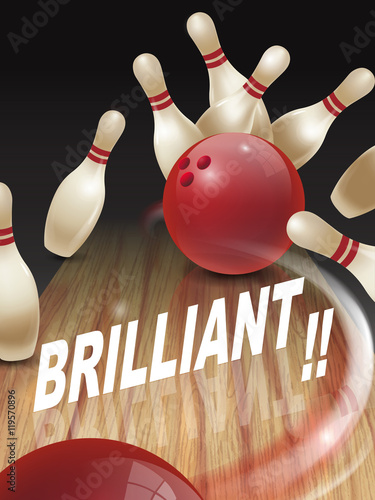 strike bowling 3D illustration