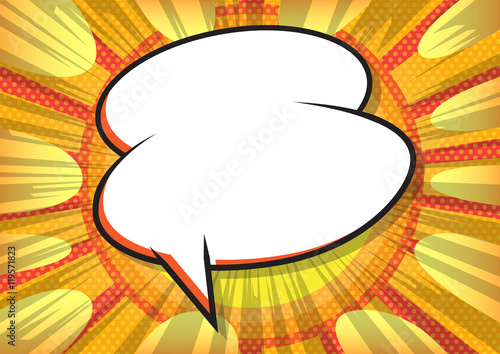 Comic book background with blank speech bubble.