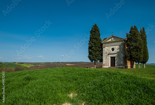 Small chapel in tuscany countryside