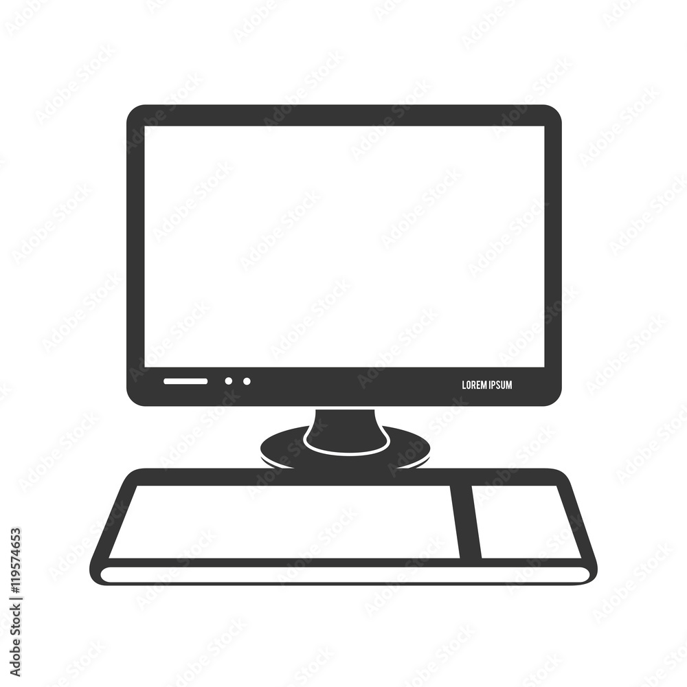 computer pc desk isolated vector illustration esp 10 computer pc desk isolated vector illustration esp 10