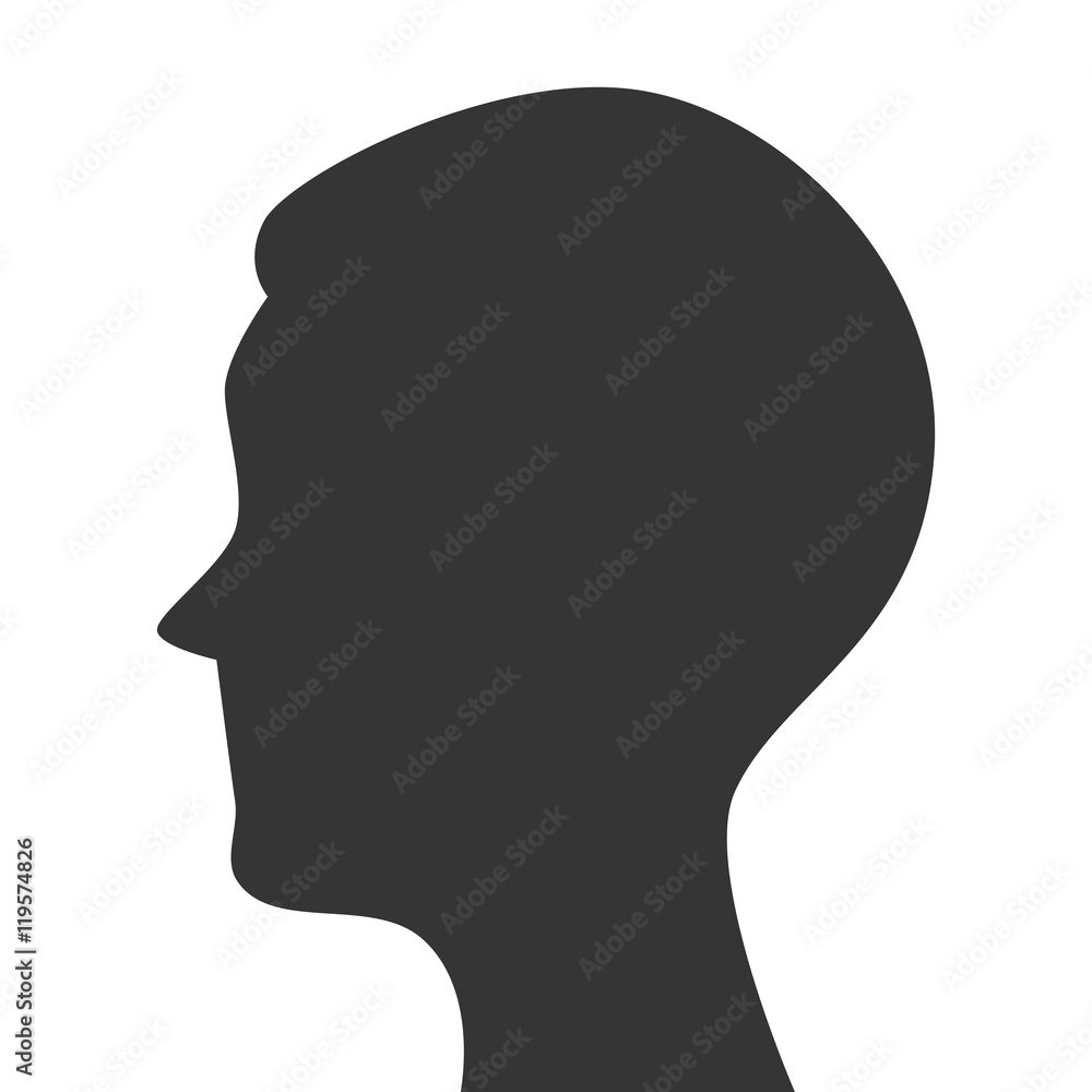 Vector Head silhouette head person profile isolated vector illustration eps 10 ...