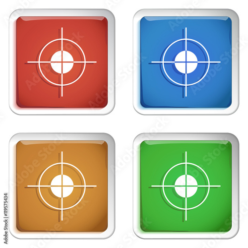 ikona kwadratowy plastikowy przycisk wektor