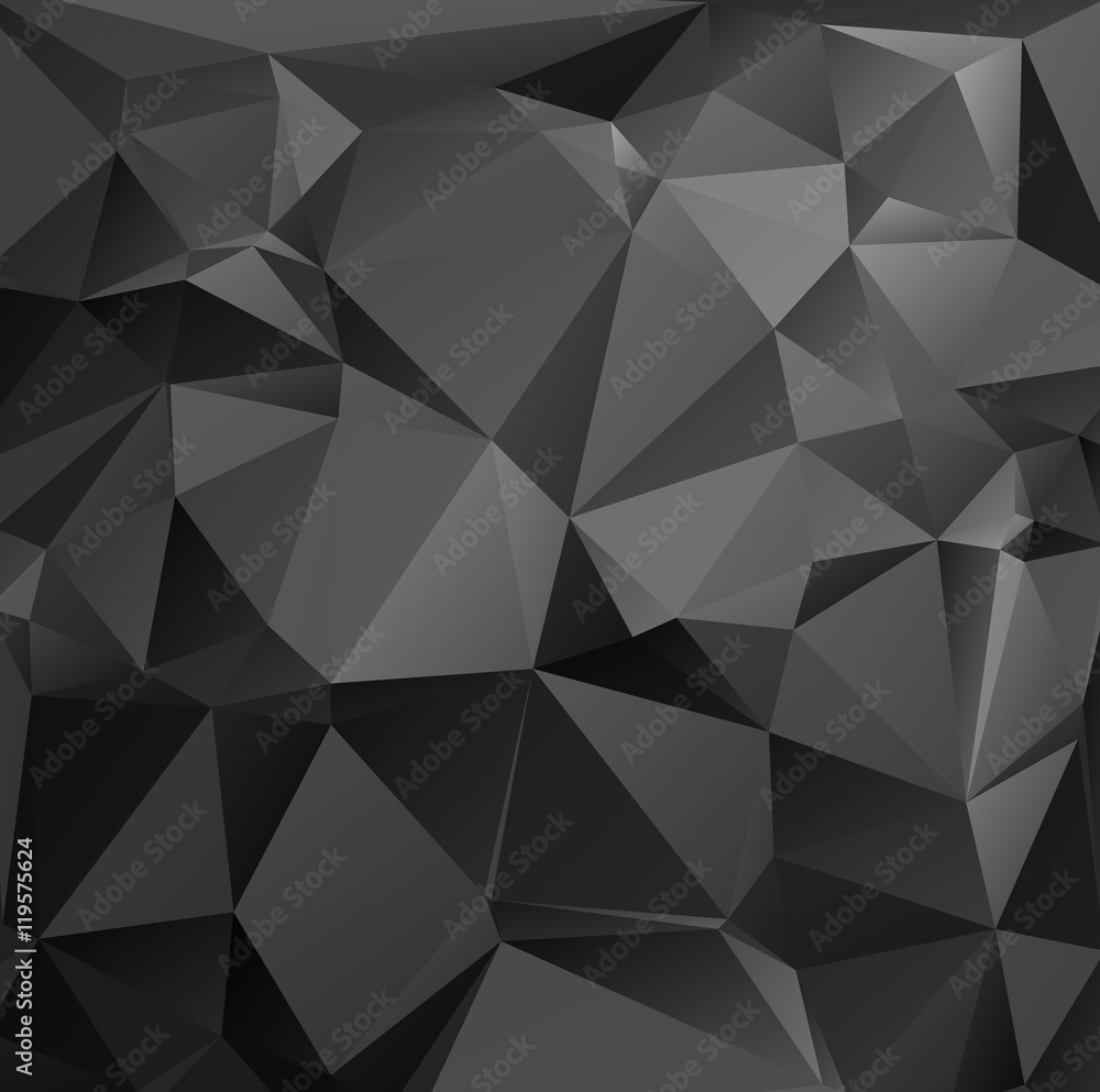Fototapeta premium Black Polygonal Mosaic Background, Creative Design Templates