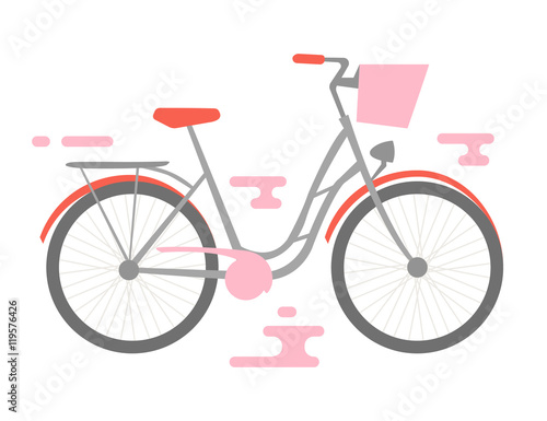 Fototapeta Naklejka Na Ścianę i Meble -  Vector flat bicycle illustration
