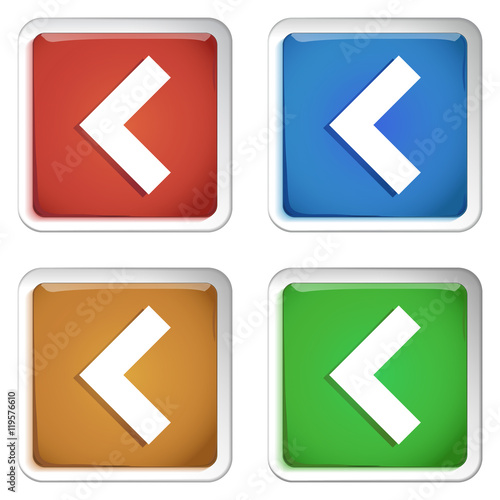 ikona kwadratowy plastikowy przycisk wektor