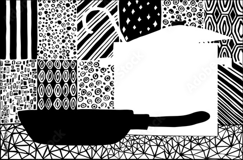 vector illustration of kitchen appliances in graphic style