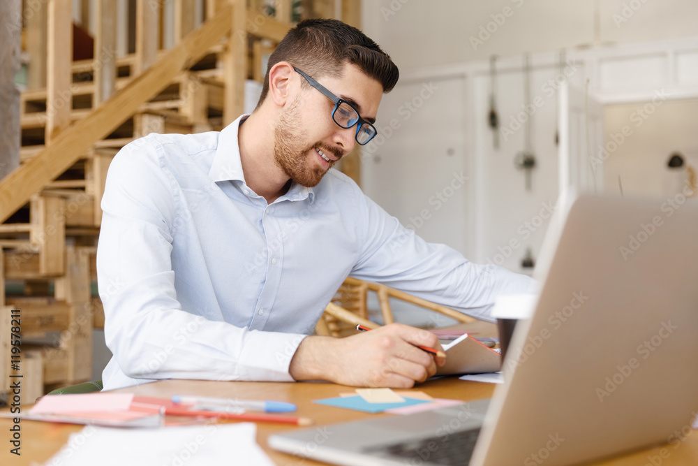 Young man architect in office Young man architect in office