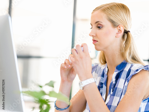 Young woman working in office Free Download Young woman working in office - GFXLoad