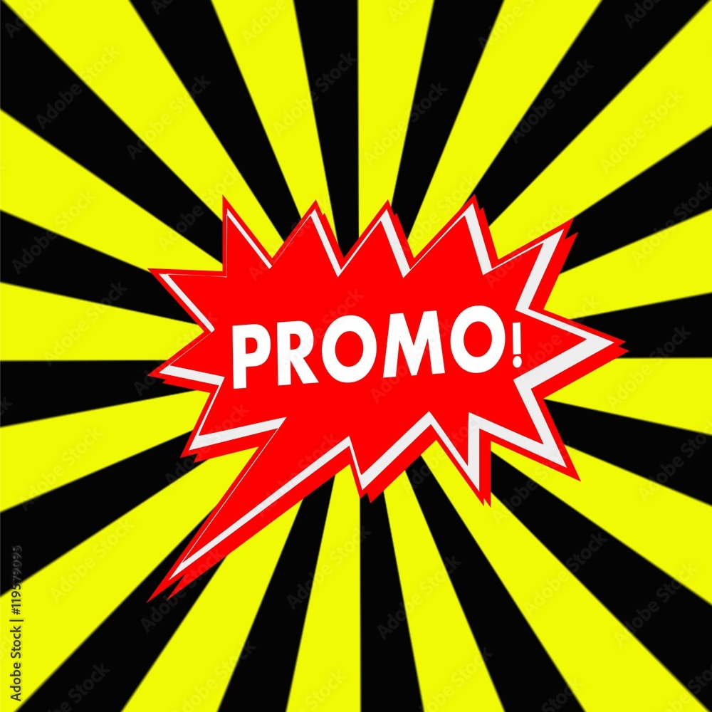 custom made wallpaper toronto digitalpromo red Speech bubbles white wording on Striped sun yellow-Black background