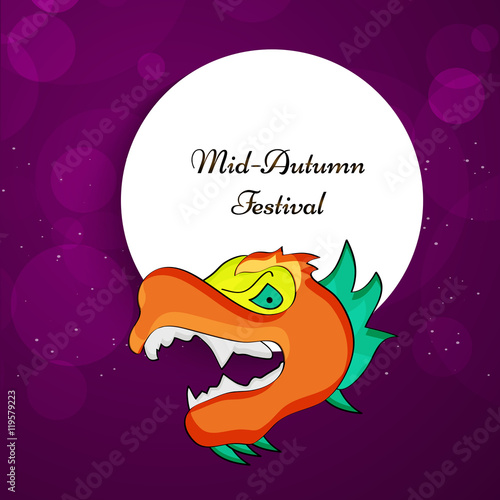Illustration of background with dragon for Mid-Autumn festival 