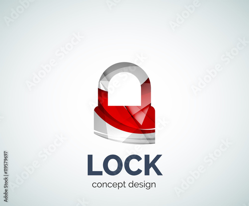 Lock logo business branding icon, created with color overlapping elements photo