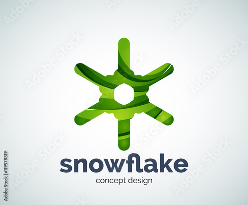 Vector Christmas snowflake logo template photo