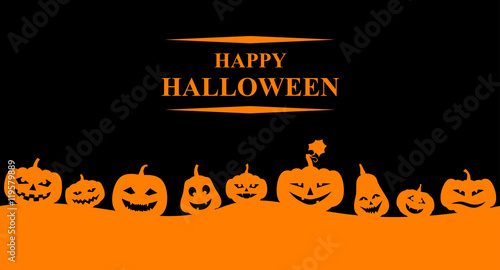 Halloween banner with orange pumpkins