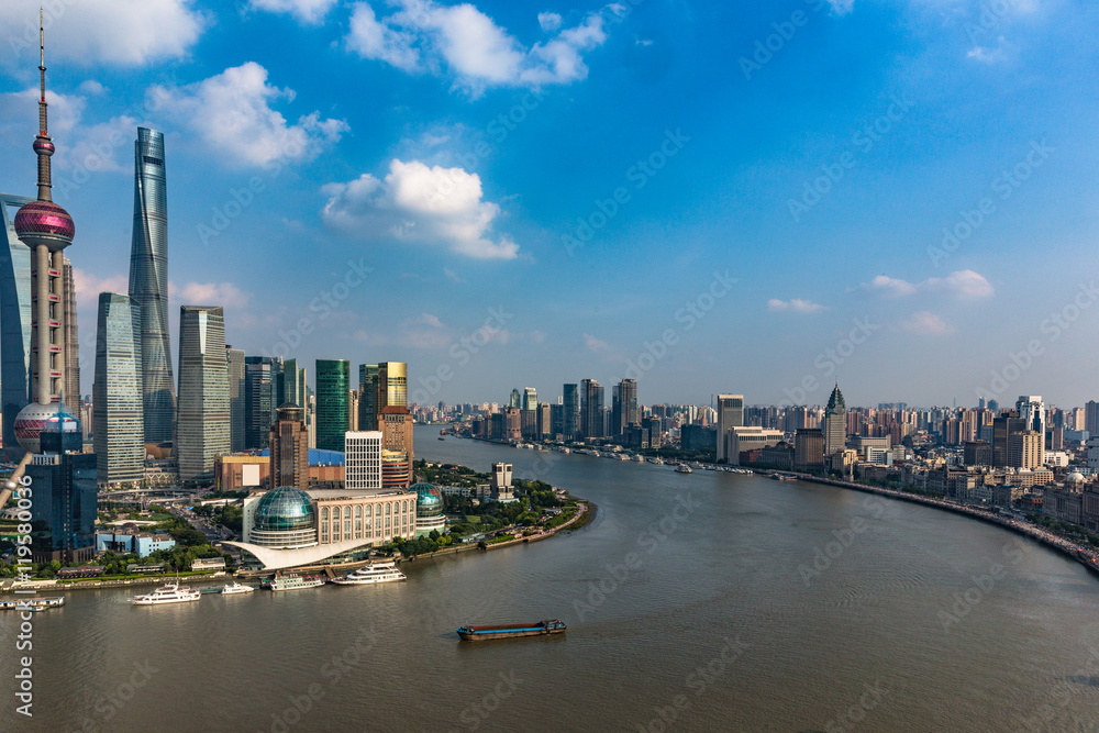 Obraz premium Spectacular views of the Bund,shanghai,china.