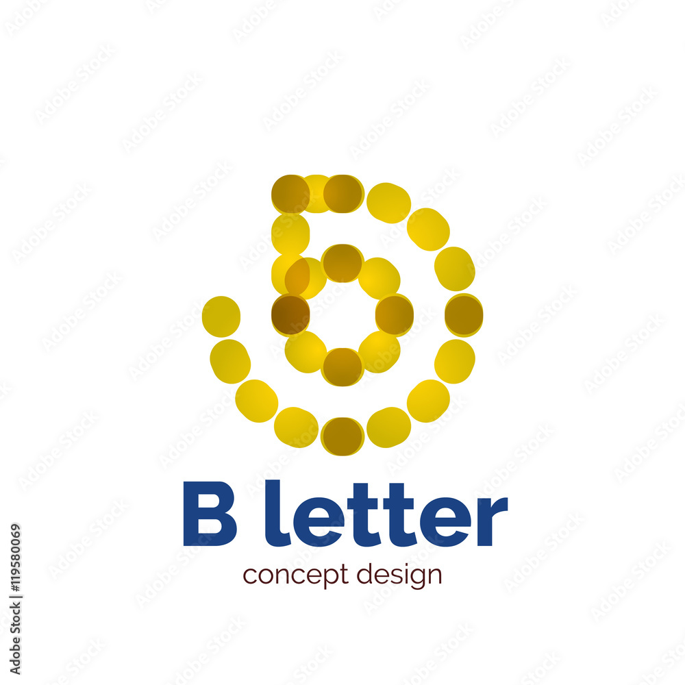 Vector modern minimalistic dotted letter concept logo Vector modern minimalistic dotted letter concept logo