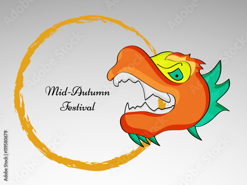 Illustration of background with dragon for Mid-Autumn festival 