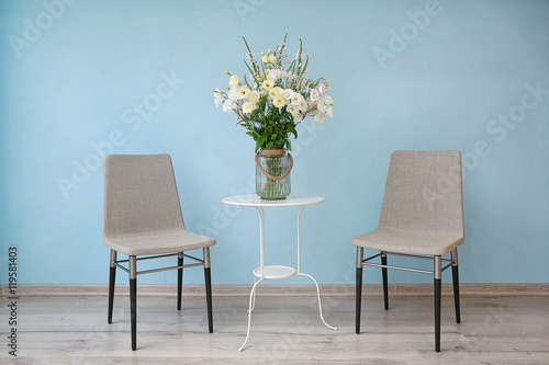 Beautiful flower bouquet in modern interior