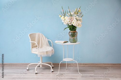 Beautiful flower bouquet in modern interior