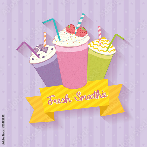 Fruits smoothie and milkshakes menu