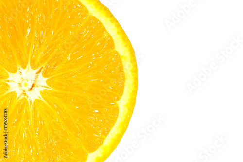 Cut of Orange with white background.