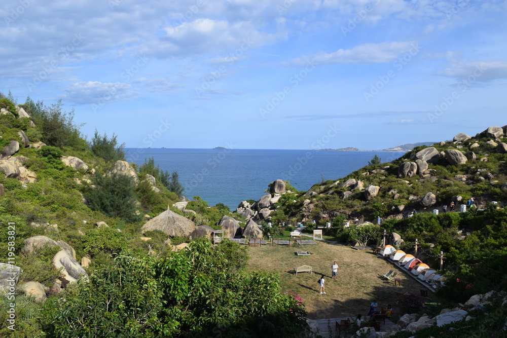 tropical Trung Luong beach and camping site