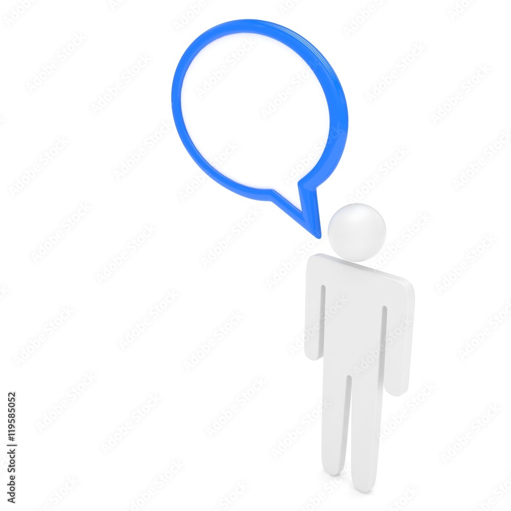 3d man with talk bubbles isolated over a white background. 3d rendering. 3d man with talk bubbles isolated over a white background. 3d rendering.