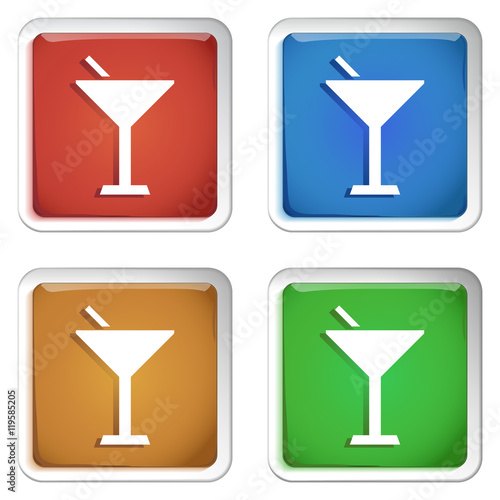 ikona kwadratowy plastikowy przycisk wektor