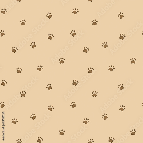 Seamless pattern with paws