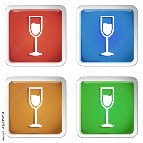 ikona kwadratowy plastikowy przycisk wektor